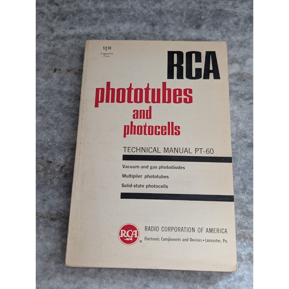 Vintage 1963 RCA Phototubes & Photocells Technical Manual PT-60 Electronics